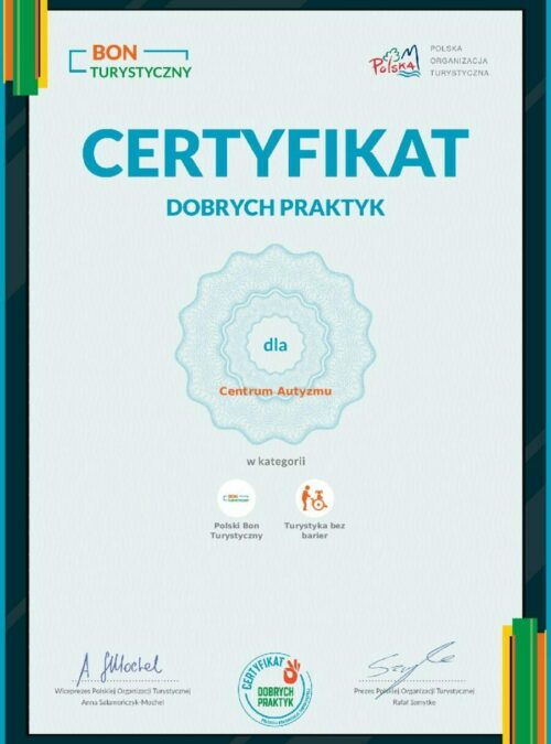 Certyfikat Dobrych Praktyk – Centrum Autyzmu